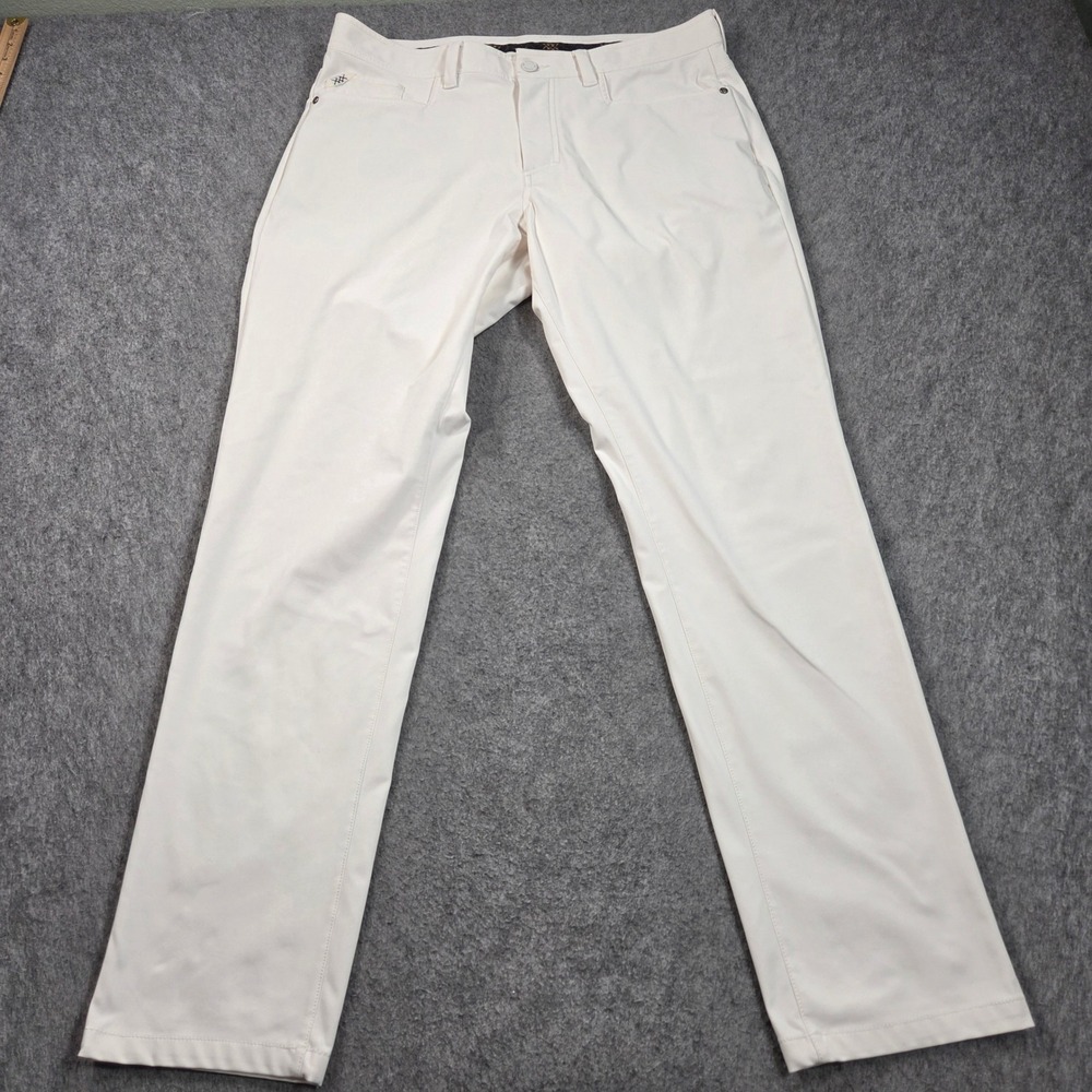Rhone Commuter Pants Mens 36x32 (tag 36x33) Off White Five Pocket Slim Straight